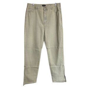 PrettyLittleThing Vintage Wash Split Hem Jeans Womens Size US 10 Green Tint